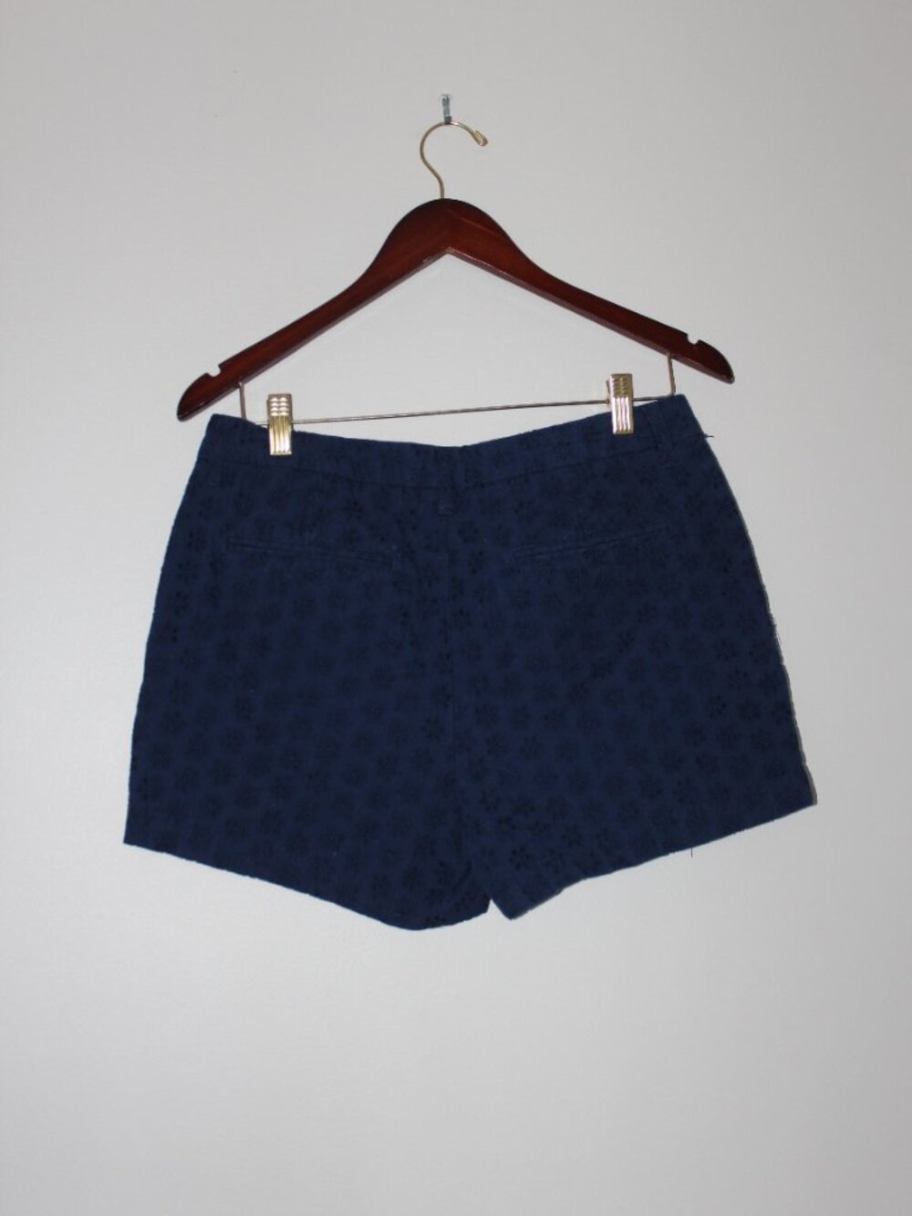 Faded Glory Cotton Navy Blue Eyelet Shorts - Size 10 - Picture 6 of 9
